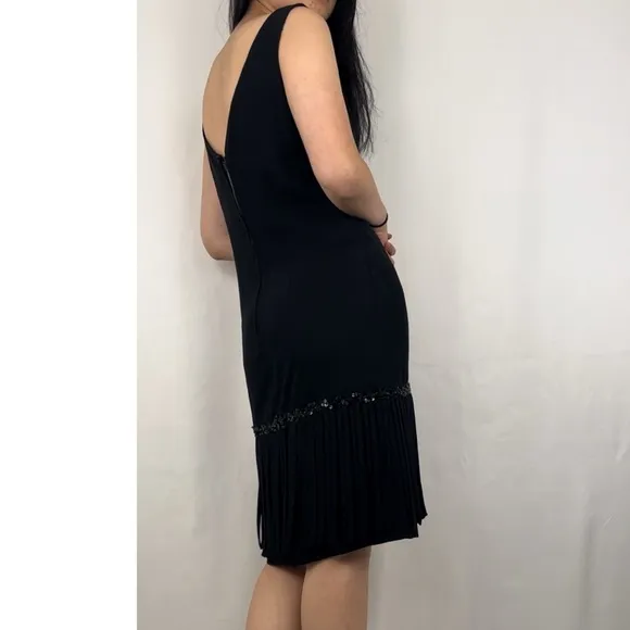 Vintage Black Minimalist 90s Jazzy Evening Dress Cocktail Dress