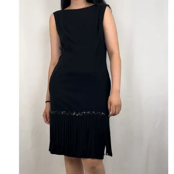 Vintage Black Minimalist 90s Jazzy Evening Dress Cocktail Dress