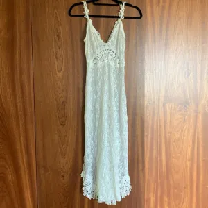 Vintage Claire Pettibone White Lace Sheath Wedding Slip Dress