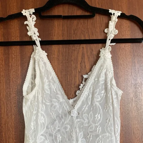 Vintage Claire Pettibone White Lace Sheath Wedding Slip Dress