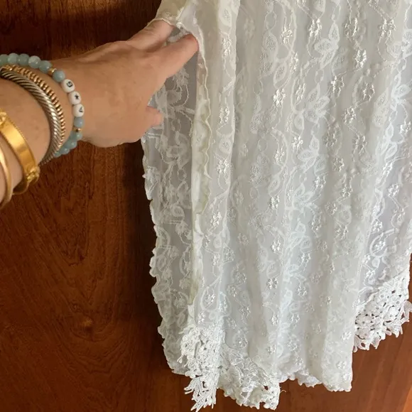 Vintage Claire Pettibone White Lace Sheath Wedding Slip Dress