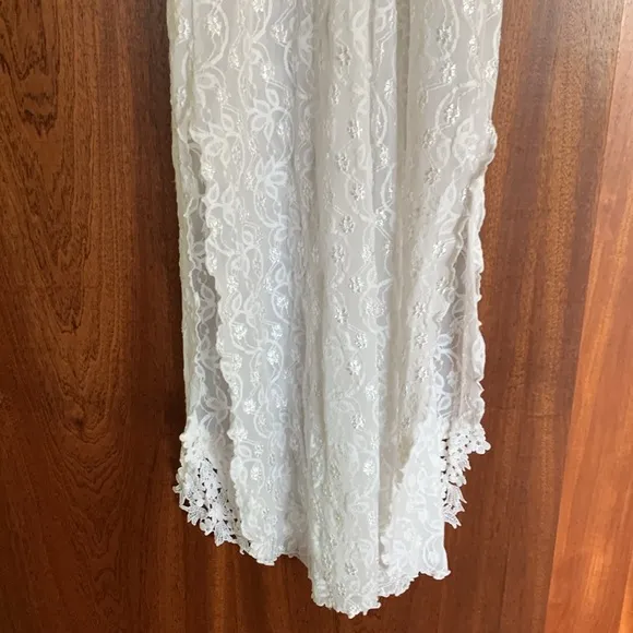 Vintage Claire Pettibone White Lace Sheath Wedding Slip Dress