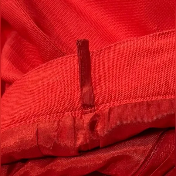 Vintage Claude Montana Paris Red Orange Pencil Skirt 4 Small 28” Valentine’s Day