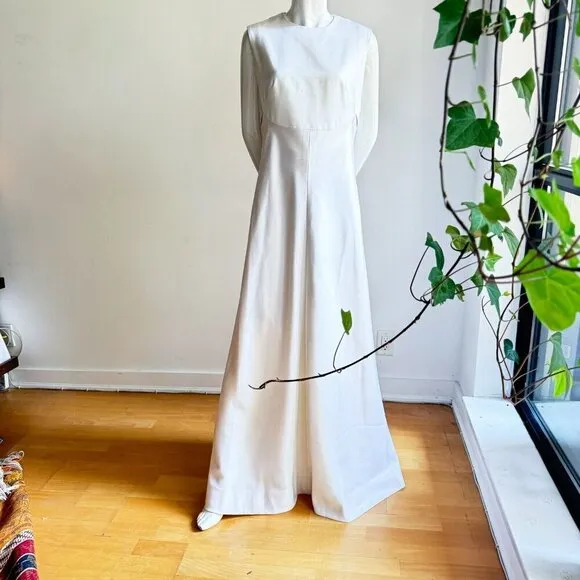 Vintage Custom Made Simple Minimalist Megan Markle Style A line Wedding Gown L