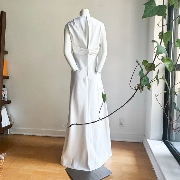 Vintage Custom Made Simple Minimalist Megan Markle Style A line Wedding Gown L