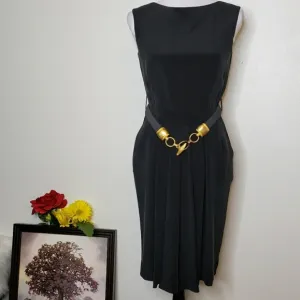 Vintage Dana Buchman Black Dress Wrap Silk Luxury Holiday Celeb Style Classic