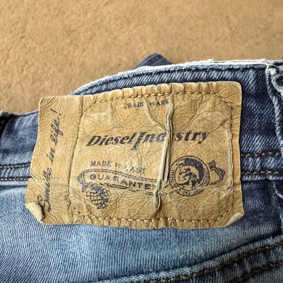 Vintage Diesel Jeans Men Straight Stretch Denim Luxury Regular Fit Y2K 33x30