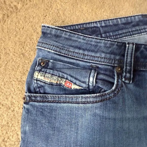 Vintage Diesel Jeans Men Straight Stretch Denim Luxury Regular Fit Y2K 33x30