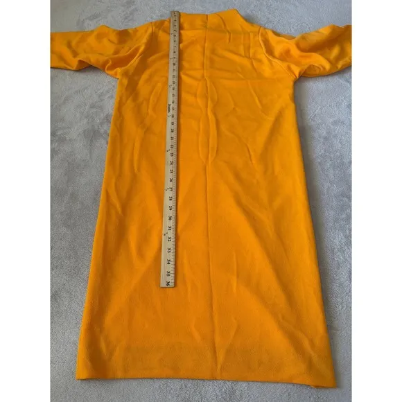 Vintage Dominique Sz 14 Mock Neck Midi Orange 60s/70s Dress Saks Fifth Ave