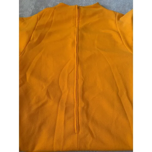 Vintage Dominique Sz 14 Mock Neck Midi Orange 60s/70s Dress Saks Fifth Ave
