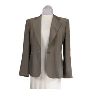 Vintage Donna Karan Signature Blazer Jacket Minimalist 90s Classic Brown 16