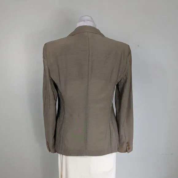 Vintage Donna Karan Signature Blazer Jacket Minimalist 90s Classic Brown 16