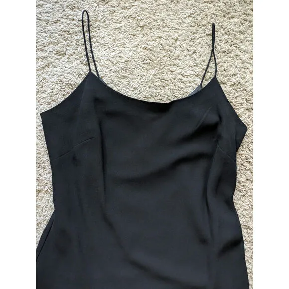 Vintage Dressbarn Dress Womens 14 Black Asymmetric Hem Fairy Grunge Goth Luxury