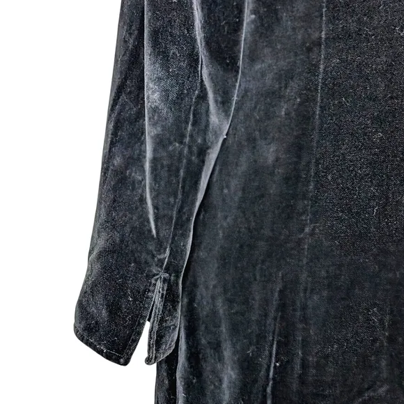 VINTAGE DRIZZLE COAT FEMININE LUXURY  BLK VELVET DRESS COAT SAKS FIFTH A…