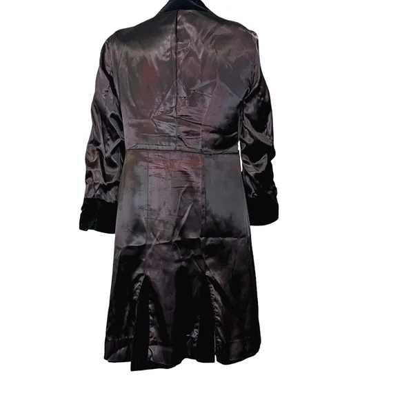 VINTAGE DRIZZLE COAT FEMININE LUXURY  BLK VELVET DRESS COAT SAKS FIFTH A…