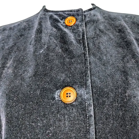 VINTAGE DRIZZLE COAT FEMININE LUXURY  BLK VELVET DRESS COAT SAKS FIFTH A…