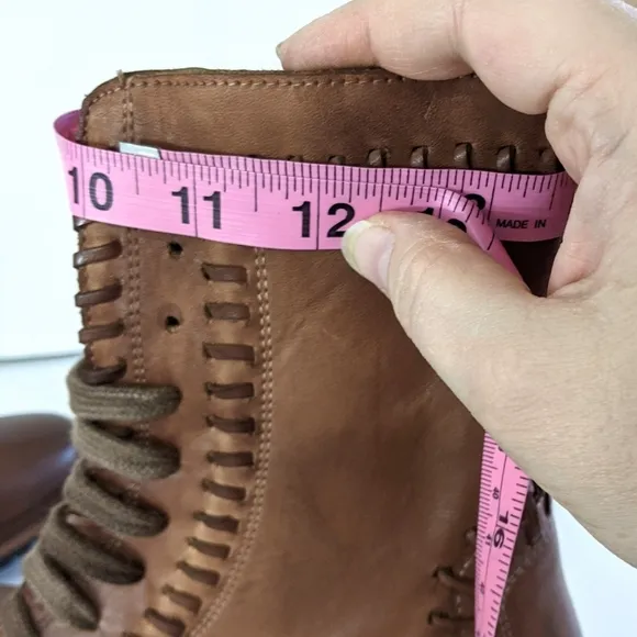 Vintage Foundry Sadie Combat Tan Leather Boots 6