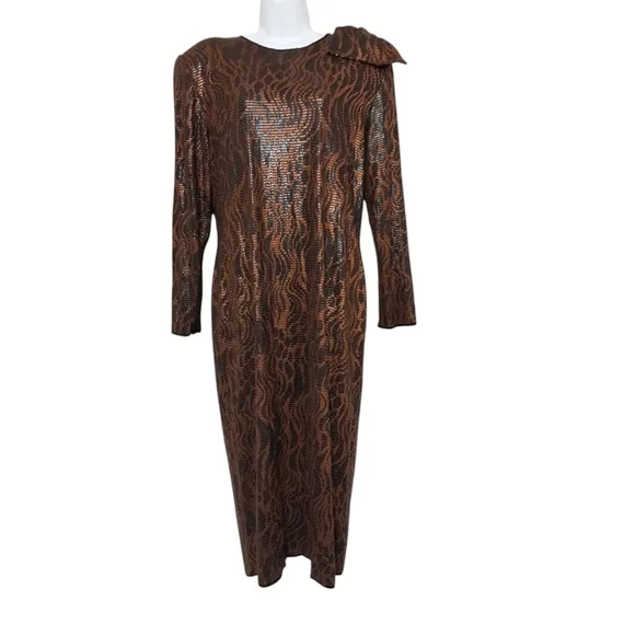 Vintage Frances La vie gowns formal maxi dress women 12 brown luxury events Y2K