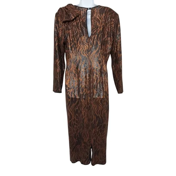 Vintage Frances La vie gowns formal maxi dress women 12 brown luxury events Y2K