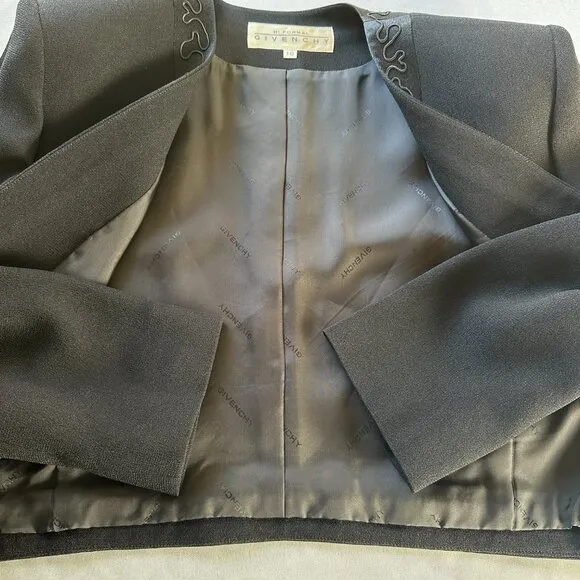 Vintage Givenchy Hi Formal Black Dress &amp; Jacket Women's 10 Luxury Minimalism