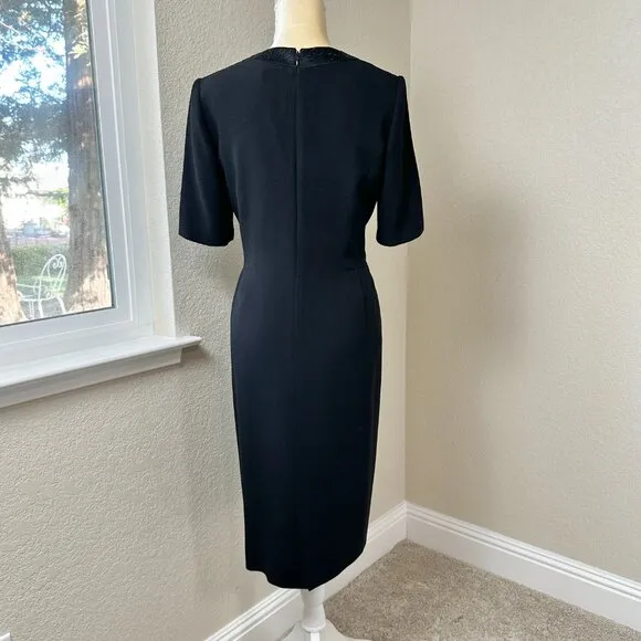 Vintage Givenchy Hi Formal Black Dress &amp; Jacket Women's 10 Luxury Minimalism