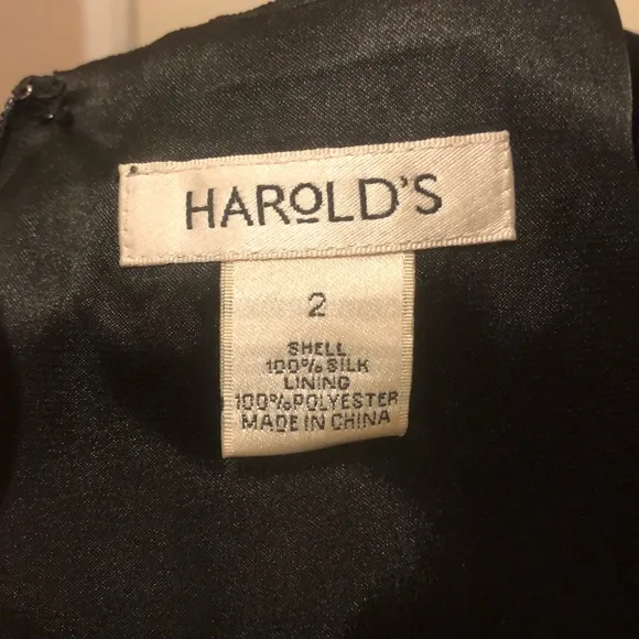 Vintage HAROLD’S Black Silk Formal Dress Luxurious