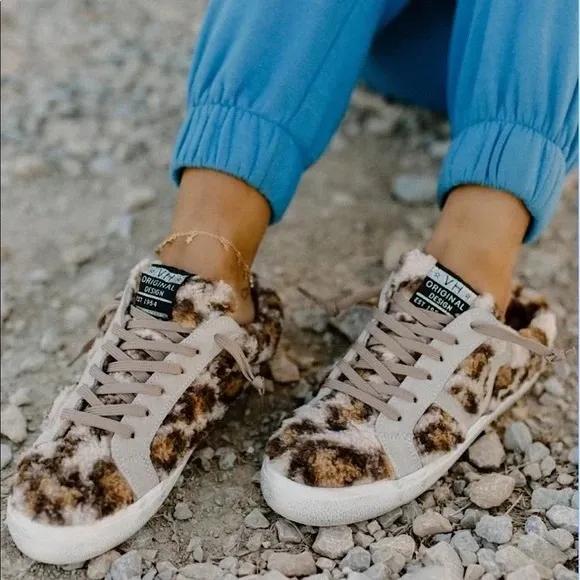 Vintage Havana - VH - Snuggle Leopard Fur Mix Leather Sneakers Slippers - 10