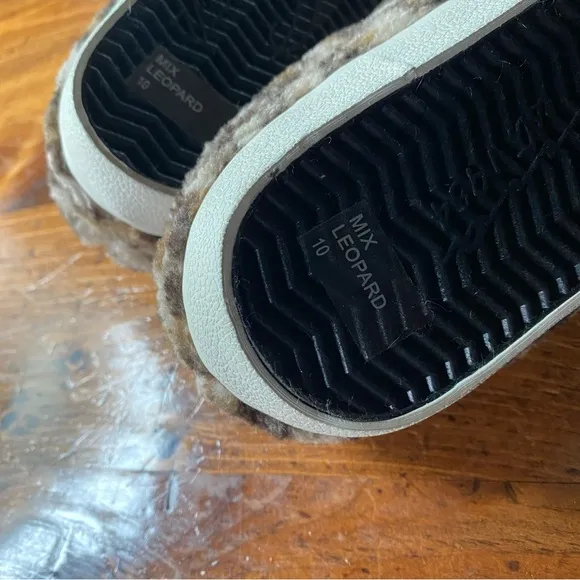 Vintage Havana - VH - Snuggle Leopard Fur Mix Leather Sneakers Slippers - 10