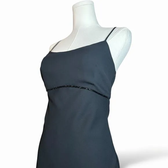 Vintage Jessica McClintock Gunne Sax Black  Dress - 90s Minimalist - 3/4 - 72