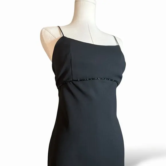 Vintage Jessica McClintock Gunne Sax Black  Dress - 90s Minimalist - 3/4 - 72