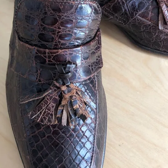 Vintage LEE KEE SHOES Hand Made Snakeskin Loafers