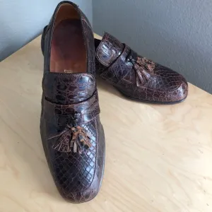 Vintage LEE KEE SHOES Hand Made Snakeskin Loafers