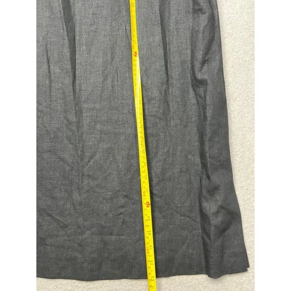 Vintage Linen Maxi Shift Dress Womens 16 Black Minimalist Sleeveless Casual
