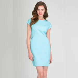 VINTAGE Luxury Rare Courreges Paris Baby Blue Midi Knee Length Dress