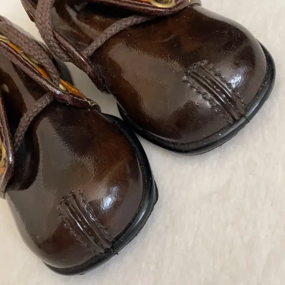 Vintage | Retro Saddle Oxford Lace Up Crown Heel Shoes Made in USA Brown (5)