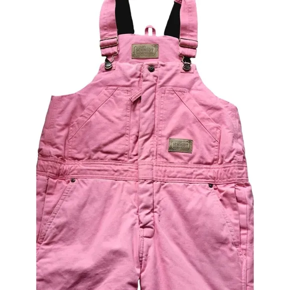 Vintage Schmidt Pink Cotton Canvas Overalls Youth 10-12 Workwear