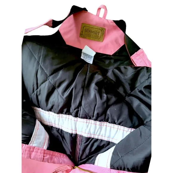 Vintage Schmidt Pink Cotton Canvas Overalls Youth 10-12 Workwear