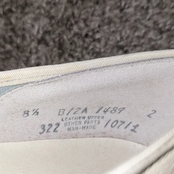 Vintage The Clinic Shoe Nursing Chunky Heel Leather Lace-up Shoes-8½-cream white