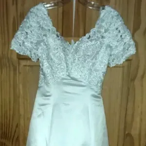 Vintage wedding dress Ginnis by Monique, 80s 90s formal luxury white cel…