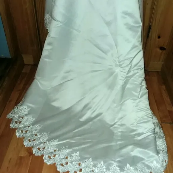 Vintage wedding dress Ginnis by Monique, 80s 90s formal luxury white cel…