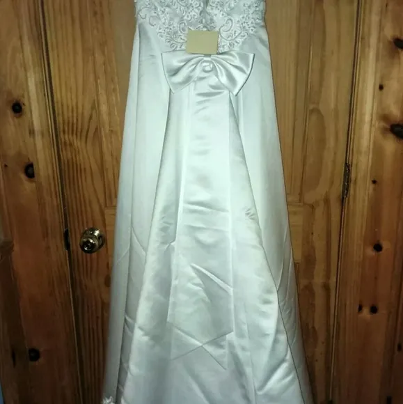 Vintage wedding dress Ginnis by Monique, 80s 90s formal luxury white cel…