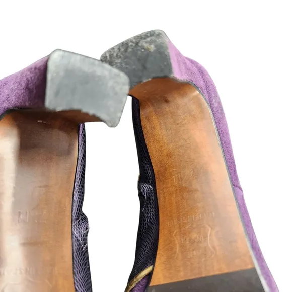 Vintage Womens Purple Suede Ankle Boots Size 7.5