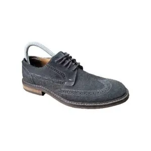 Vionic 555 Bruno Shoes Gray Suede Mens Size 8 Wingtip Oxfords Dress Stitched