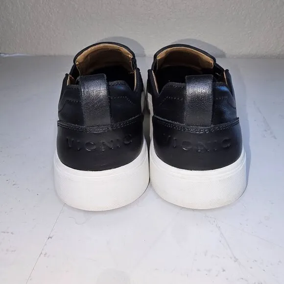 Vionic Kimmie Womens Black Leather Slip-On Sneakers Casual Comfort Footwear 7.5