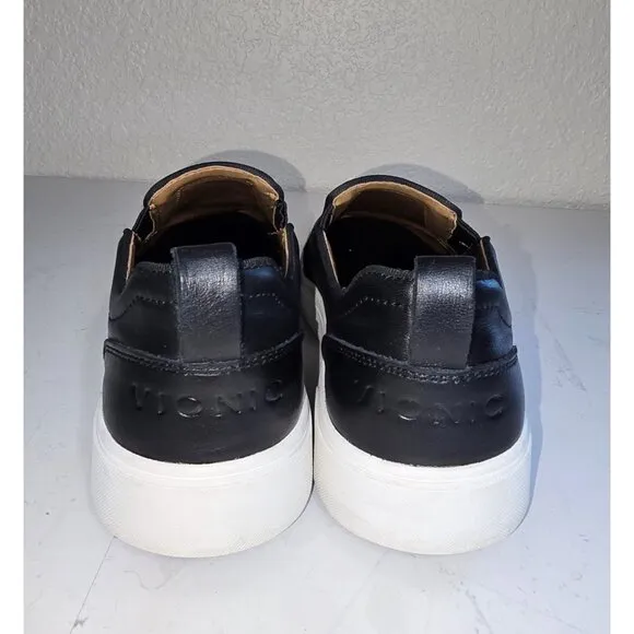 Vionic Kimmie Womens Black Leather Slip-On Sneakers Casual Comfort Footwear 7.5
