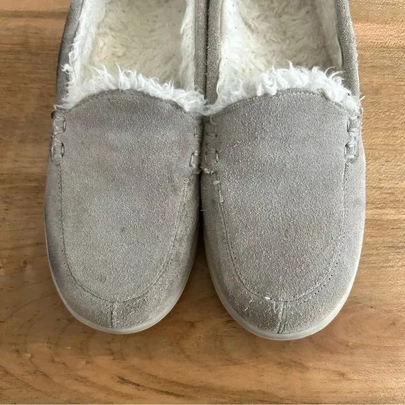 Vionic Lynez Gray Suede Loafer Slippers Size 7