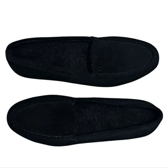 Vionic Mckenzie Slippers Leather Suede Orthaheel Size 9.5 Black