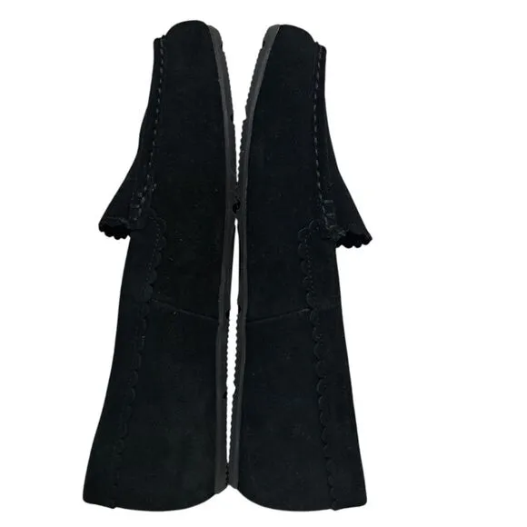 Vionic Mckenzie Slippers Leather Suede Orthaheel Size 9.5 Black