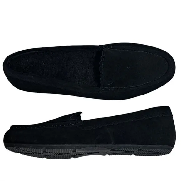 Vionic Mckenzie Slippers Leather Suede Orthaheel Size 9.5 Black
