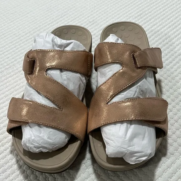 Vionic Pacific Kyla Shoe Rose Gold 8W Slide On Adjustable podiatrist designed